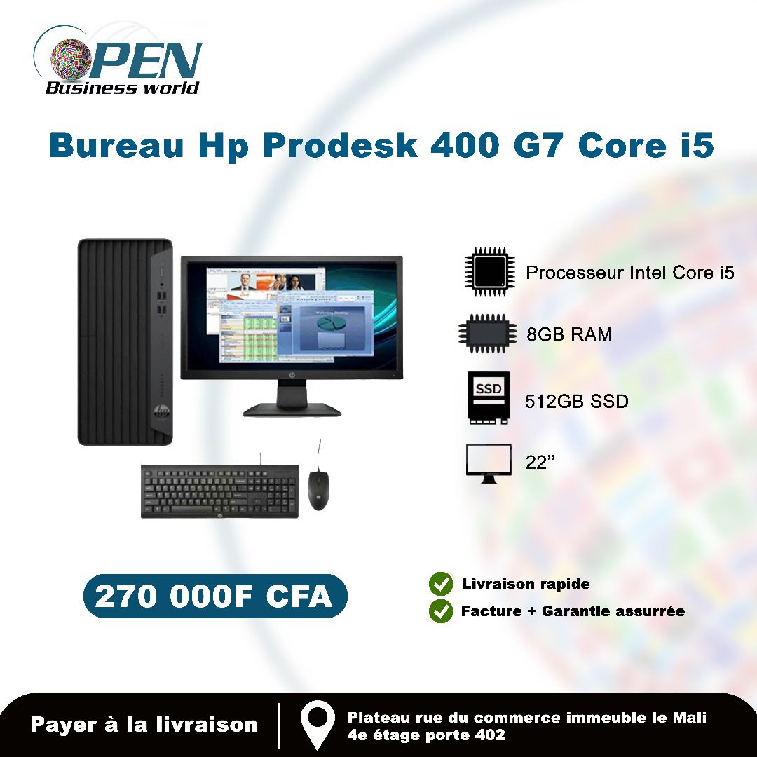 Bureau Hp Prodesk 400 G7 Core i5 
