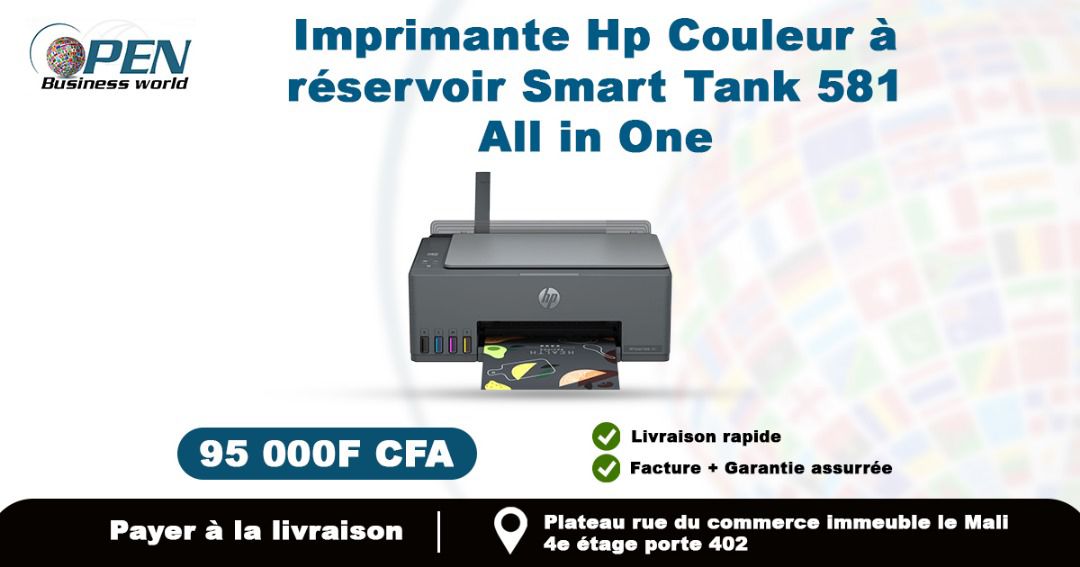 Imprimante hp couleur à réservoir Smart tank 581 